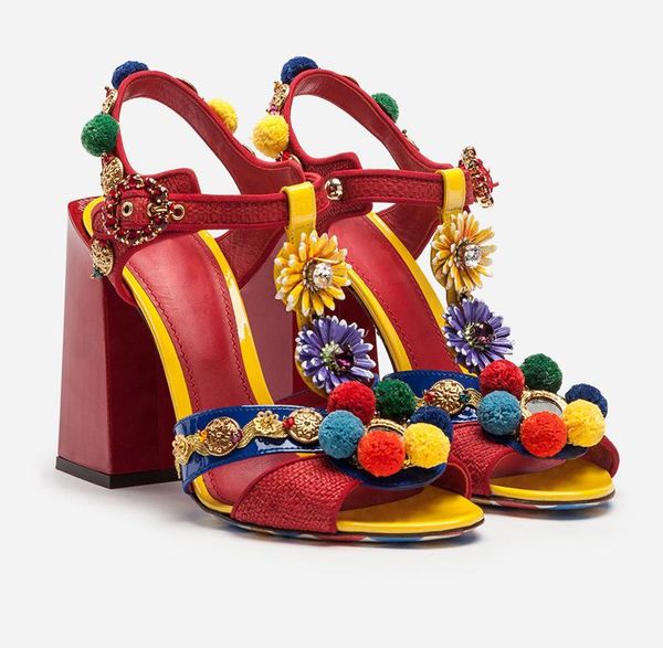luxury mixed colors bobbles flower t-strap sandals women rhinestone buckle female gold decor chunky heels peep toe party shoes, Black
luxury mixed colors bobbles flower t-strap sandals women rhinestone buckle female gold decor chunky heels peep toe party shoes, Black