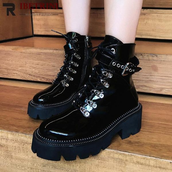 boots ribetrini genuine leather ladies seiwng shoes lace buckle ankle punk platform casual women cool fahsion woman, Black
boots ribetrini genuine leather ladies seiwng shoes lace buckle ankle punk platform casual women cool fahsion woman, Black
