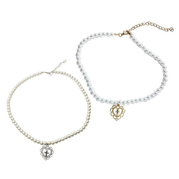 chains punk gothic harajuku pearl chain hollow heart shaped pendant retro court cross choker necklace fashion jewelry, Silver
chains punk gothic harajuku pearl chain hollow heart shaped pendant retro court cross choker necklace fashion jewelry, Silver