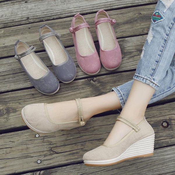 beijing cloth shoes song clothing wedge sandlas national style disk buckle literary women's single sandals, Black
beijing cloth shoes song clothing wedge sandlas national style disk buckle literary women's single sandals, Black
