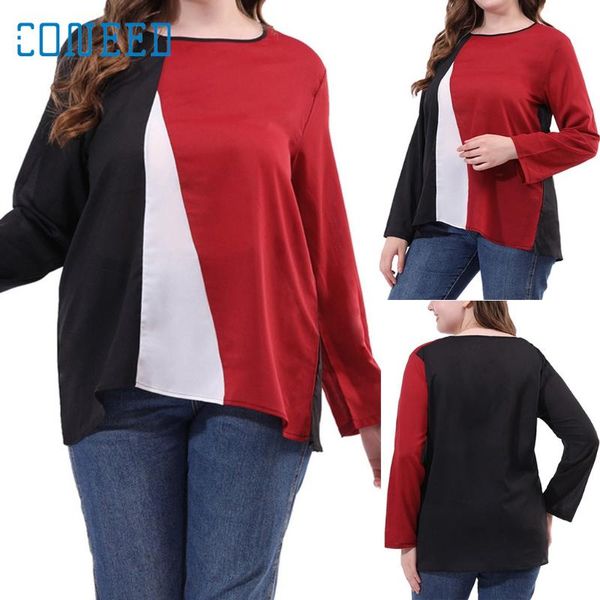 women's t-shirt plus size women casual blusas fashion o-neck patchwork long sleeve lady oversize autumn femme grande taille 5xl, White
women's t-shirt plus size women casual blusas fashion o-neck patchwork long sleeve lady oversize autumn femme grande taille 5xl, White