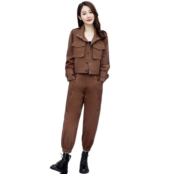 spring clothing suit women's 2021 wear outer casual pants fashionable stylish two-piece set two piece, White
spring clothing suit women's 2021 wear outer casual pants fashionable stylish two-piece set two piece, White