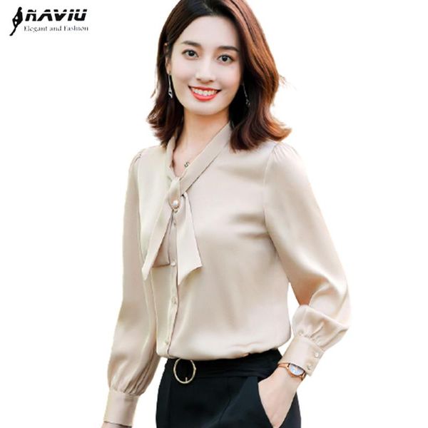 women's blouses & shirts white satin shirt women bow ribbon design spring temperament long sleeve loose blouse office ladies formal wor
women's blouses & shirts white satin shirt women bow ribbon design spring temperament long sleeve loose blouse office ladies formal wor