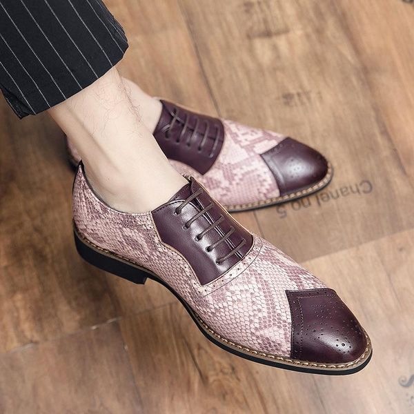 dress shoes men's snakeskin pattern brogue man leather vintage carved formal business flats male wedding h578, Black
dress shoes men's snakeskin pattern brogue man leather vintage carved formal business flats male wedding h578, Black