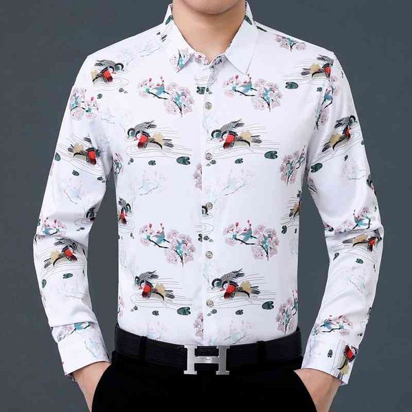 flower long sleeve autumn thin casual no iron trend middle-aged dad printed shirt men's clothes, White;black
flower long sleeve autumn thin casual no iron trend middle-aged dad printed shirt men's clothes, White;black