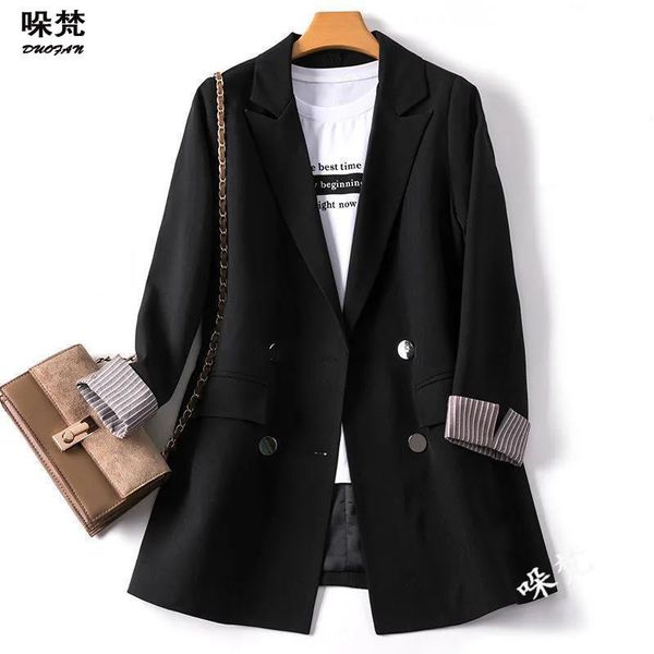 women 2021 fashion office wear double breasted blazer coat vintage long sleeve pockets female outerwear chic df0022 women's suits & bl, White;black
women 2021 fashion office wear double breasted blazer coat vintage long sleeve pockets female outerwear chic df0022 women's suits & bl, White;black