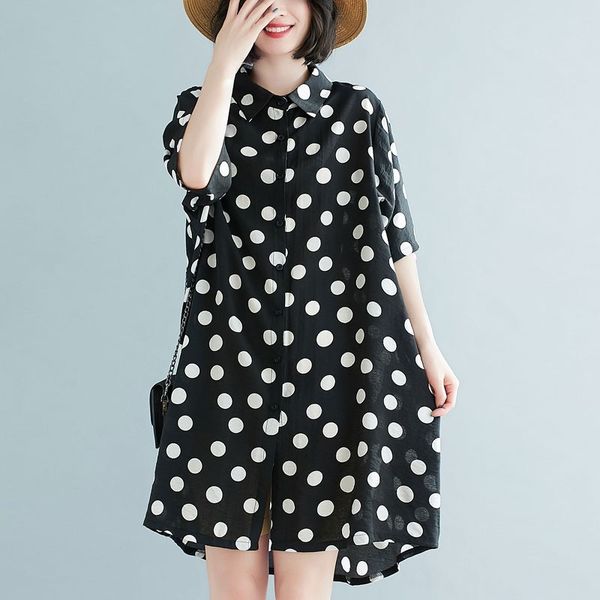 oversized women cotton linen casual shirts new arrival summer vintage style polka dot print loose female long s3789 210412, White
oversized women cotton linen casual shirts new arrival summer vintage style polka dot print loose female long s3789 210412, White