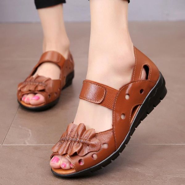 sandals genuine leather women's shoes summer soft bottom non-slip casual flat fashion wedge mother 35-42, Black
sandals genuine leather women's shoes summer soft bottom non-slip casual flat fashion wedge mother 35-42, Black