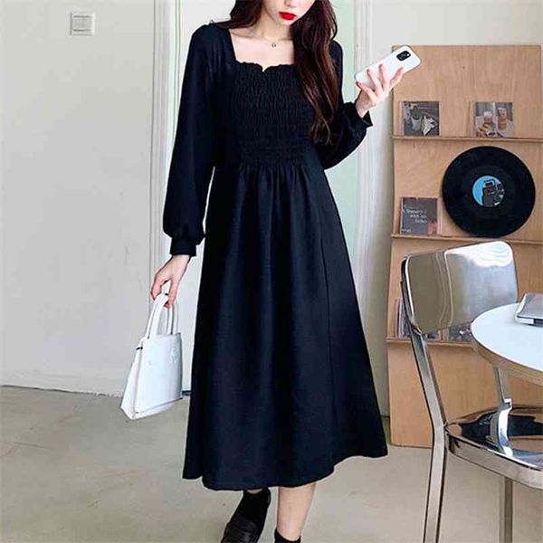 french elegant full sleeve long dress black square collar women gothic fairy dress wedding party one-piece spring clothing 210409, Black;gray
french elegant full sleeve long dress black square collar women gothic fairy dress wedding party one-piece spring clothing 210409, Black;gray