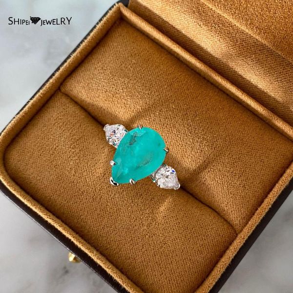 shipei 925 sterling silver 10*14 mm pear cut paraiba tourmaline created moissanite gemstone engagement fine jewelry women rings cluster, Golden;silver
shipei 925 sterling silver 10*14 mm pear cut paraiba tourmaline created moissanite gemstone engagement fine jewelry women rings cluster, Golden;silver