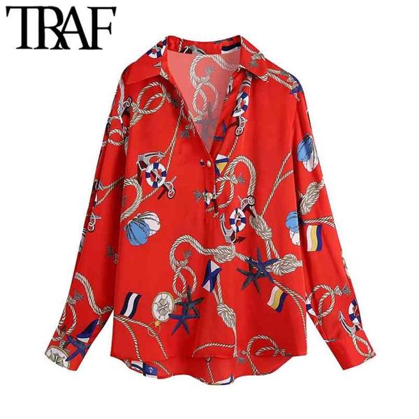 women fashion printed loose red blouses vintage long sleeve button-up female shirts blusas chic 210507, White
women fashion printed loose red blouses vintage long sleeve button-up female shirts blusas chic 210507, White