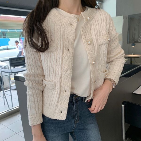 korean vintage elegant women solid twist knitwear sweater coat casual all match cardigan outerwear 210518, White
korean vintage elegant women solid twist knitwear sweater coat casual all match cardigan outerwear 210518, White