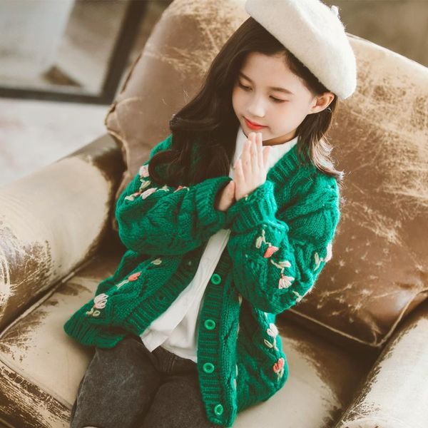 2022 girls embroidered knit cardigan sweater childrens wool blended baby cute sweater, Blue
2022 girls embroidered knit cardigan sweater childrens wool blended baby cute sweater, Blue