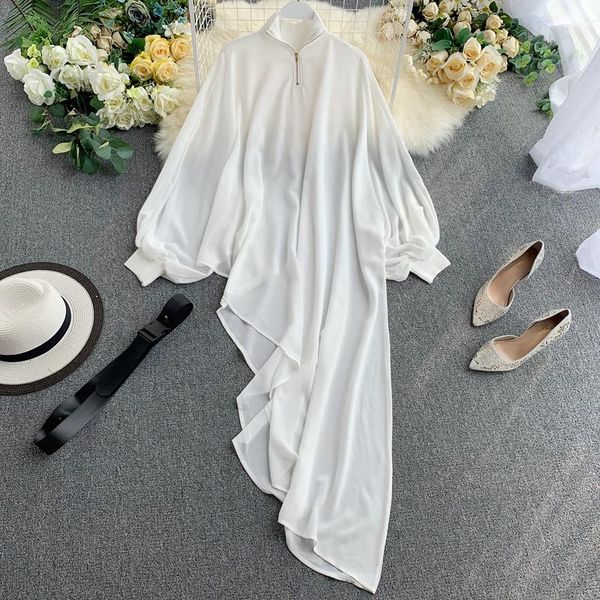 women's blouses & shirts female 2021 snow spins unlined upper garment design feeling small bat sleeve in loose irregular long shirt jac, White
women's blouses & shirts female 2021 snow spins unlined upper garment design feeling small bat sleeve in loose irregular long shirt jac, White