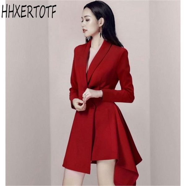 women's jackets spring autumn suit coat fashion double-breasted women elegant irregular lady, Black;brown
women's jackets spring autumn suit coat fashion double-breasted women elegant irregular lady, Black;brown