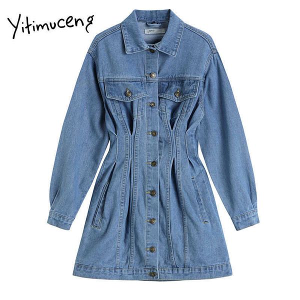 yitimuceng denim mini dress women fashion clothing spring a-line long sleeve vintage button streetwear korean short dresses 210601, Black;gray
yitimuceng denim mini dress women fashion clothing spring a-line long sleeve vintage button streetwear korean short dresses 210601, Black;gray