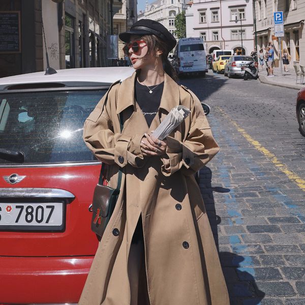 women's trench coats fashion korean style oversized coat double-breasted long with belt office lady windbreaker spring autumn cloa, Tan;black
women's trench coats fashion korean style oversized coat double-breasted long with belt office lady windbreaker spring autumn cloa, Tan;black