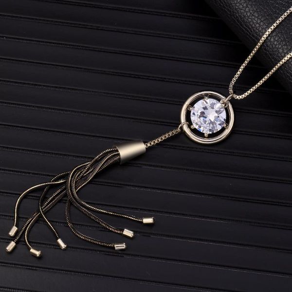 pendant necklaces qualtiy clear cubic zircon long tassels necklace & pendants for women gold color sweater party jewelry gift, Silver
pendant necklaces qualtiy clear cubic zircon long tassels necklace & pendants for women gold color sweater party jewelry gift, Silver