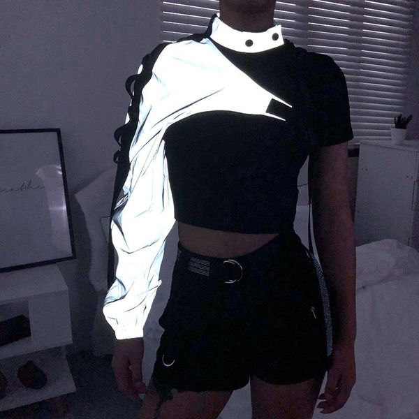 women's t-shirt streetwear women 2021 long-sleeved shirt personality show clothes spot goth, White
women's t-shirt streetwear women 2021 long-sleeved shirt personality show clothes spot goth, White