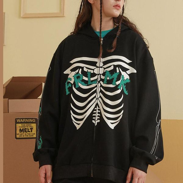 women's hoodies & sweatshirts winter clothes y2k harajuku zip-up oversized hoodie skull print grunge vintage street hip hop e-girl kawa, Black
women's hoodies & sweatshirts winter clothes y2k harajuku zip-up oversized hoodie skull print grunge vintage street hip hop e-girl kawa, Black