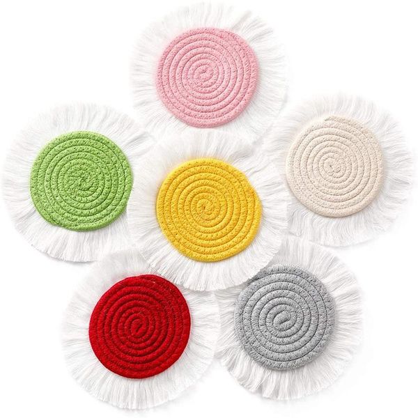 mats & pads 6 pcs coasters for drink macrame boho hand woven round with tassel absorbent reusable
mats & pads 6 pcs coasters for drink macrame boho hand woven round with tassel absorbent reusable