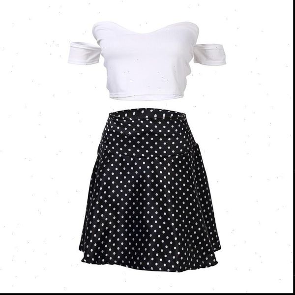 fashion vintage set bodycon womens tracksuits off shoulder crop polka dot print skirt party evening short skirts, Gray
fashion vintage set bodycon womens tracksuits off shoulder crop polka dot print skirt party evening short skirts, Gray