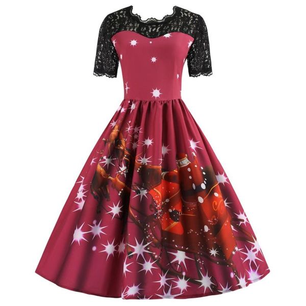 casual dresses lace christmas dress women 2021 short sleeve print high waist o neck elegant vintage winter xmas party robe, Black;gray
casual dresses lace christmas dress women 2021 short sleeve print high waist o neck elegant vintage winter xmas party robe, Black;gray