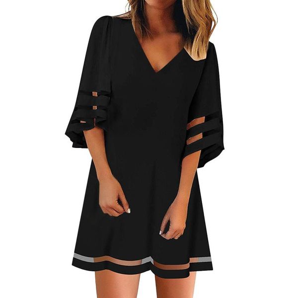 dresses women's v-neck mesh panel blouse 3/4 bell sleeve loose fashion dress trendy mini 2021 ropa casual simple de mujer, Black;gray
dresses women's v-neck mesh panel blouse 3/4 bell sleeve loose fashion dress trendy mini 2021 ropa casual simple de mujer, Black;gray