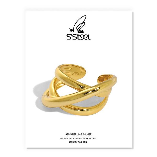 cluster rings s'steel geometric 925 sterling silver for women designer minimalist gold adjustable ring aros plata mujer fine jewelry, Golden;silver
cluster rings s'steel geometric 925 sterling silver for women designer minimalist gold adjustable ring aros plata mujer fine jewelry, Golden;silver