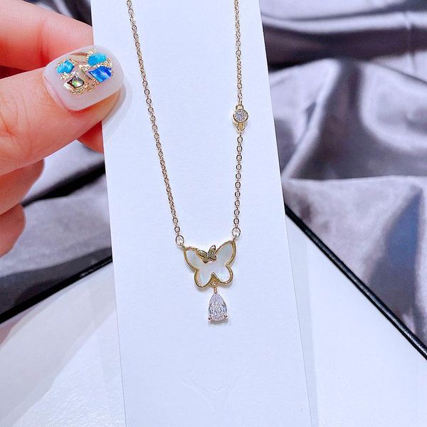 pendant necklaces migga trendy crystal water drop shell butterfly necklace gold color stainless steel women jewelry, Silver
pendant necklaces migga trendy crystal water drop shell butterfly necklace gold color stainless steel women jewelry, Silver