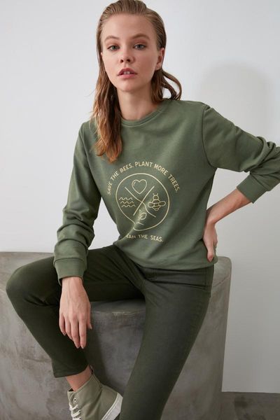 trendyol printed 100 organic cotton basic knitted sweatshirt twoaw21sw0187 women's hoodies & sweatshirts, Black
trendyol printed 100 organic cotton basic knitted sweatshirt twoaw21sw0187 women's hoodies & sweatshirts, Black