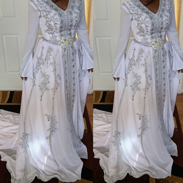 real ps crystals beaded moroccan kaftan evening dresses elegant white chiffon long sleeve formal evening gowns with silver lace appliques a, Black;red
real ps crystals beaded moroccan kaftan evening dresses elegant white chiffon long sleeve formal evening gowns with silver lace appliques a, Black;red