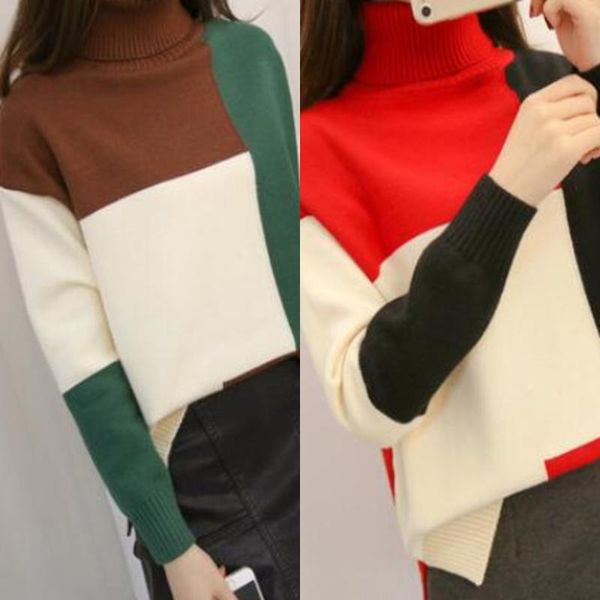 women's sweaters brief women spell color turtleneck loose thermal thickening retro sweater female kawaii knitted jumper and pullover, White;black
women's sweaters brief women spell color turtleneck loose thermal thickening retro sweater female kawaii knitted jumper and pullover, White;black