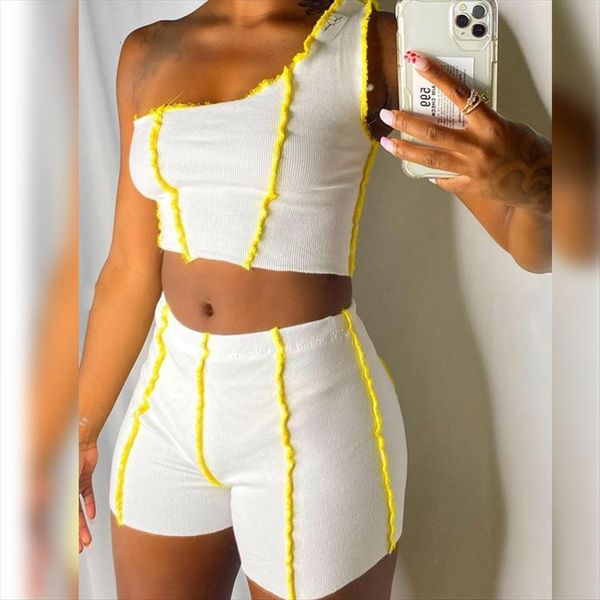 hirigin ribbed cropped women tracksuits and shorts matching sets one shoulder patchwork womens bodycon two piece outfits summer sportswear, Gray
hirigin ribbed cropped women tracksuits and shorts matching sets one shoulder patchwork womens bodycon two piece outfits summer sportswear, Gray