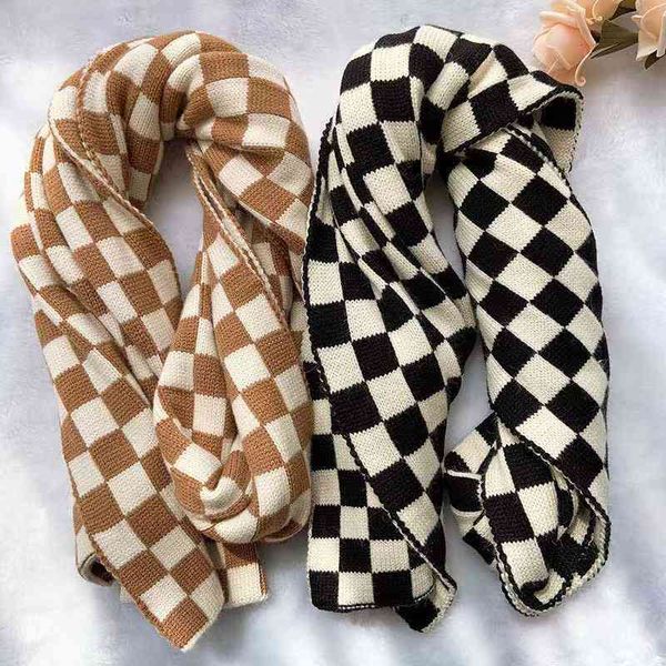 scarves scarf 2021 autumn winter net red ins black and white checkerboard knitted scarf womens korean version versatile warm bib, Blue;gray
scarves scarf 2021 autumn winter net red ins black and white checkerboard knitted scarf womens korean version versatile warm bib, Blue;gray