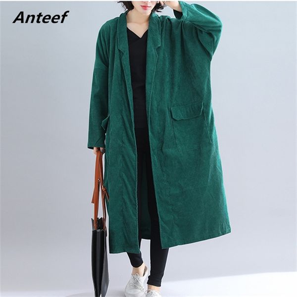 anteef plus size solid vintage open stitch women casual loose long autumn winter female trench coat clothes 210517, Tan;black
anteef plus size solid vintage open stitch women casual loose long autumn winter female trench coat clothes 210517, Tan;black