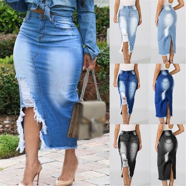 women jeans skirts high waist ripped denim skirt ladies distressed bandage split long plus size s-5xl casual street, Black
women jeans skirts high waist ripped denim skirt ladies distressed bandage split long plus size s-5xl casual street, Black
