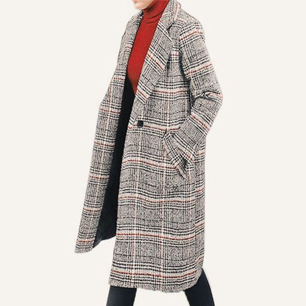 women's suits & blazers autumn plus size 5xl plaid print women coats thickening notched double breasted pocket female coat casual, White;black
women's suits & blazers autumn plus size 5xl plaid print women coats thickening notched double breasted pocket female coat casual, White;black