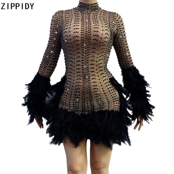 black stones feather mesh dress prom birthday celebrate outfit bar evening women singer dancer transparent mini stage wear, Black;red
black stones feather mesh dress prom birthday celebrate outfit bar evening women singer dancer transparent mini stage wear, Black;red