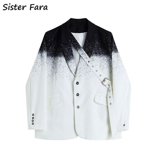 sister fara chic paint splash blazer jacket women spring single button coat autumn office lady loose casual blazers 211019, White;black
sister fara chic paint splash blazer jacket women spring single button coat autumn office lady loose casual blazers 211019, White;black