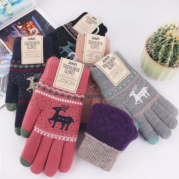 five fingers gloves winter women plus velvet thickening cute christmas finger cashmere knitted, Blue;gray
five fingers gloves winter women plus velvet thickening cute christmas finger cashmere knitted, Blue;gray