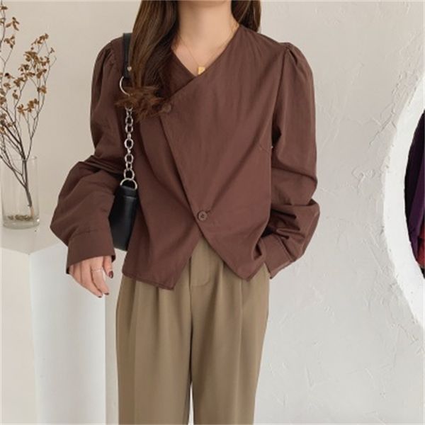 genayooa korean style womens and blouses long sleeve v neck solid ladies shirt loose vintage irregular mujer autumn 210417, White
genayooa korean style womens and blouses long sleeve v neck solid ladies shirt loose vintage irregular mujer autumn 210417, White