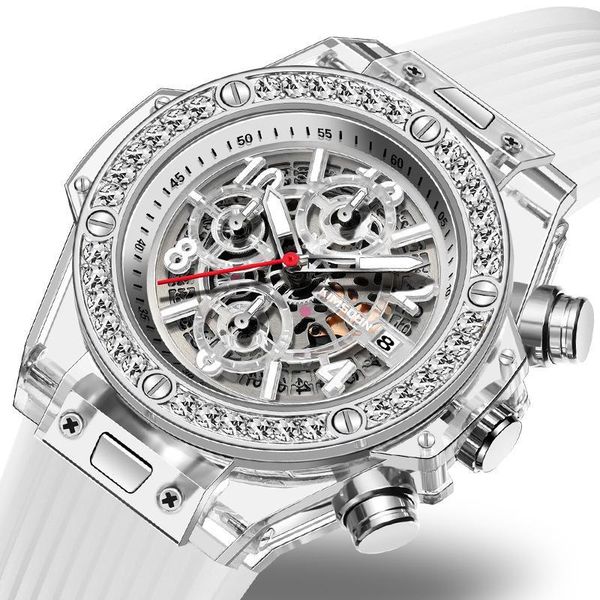 wristwatches 2021 creative fashion diamond transparent quartz watch waterproof net red men and women couple watches limited edition, Slivery;brown
wristwatches 2021 creative fashion diamond transparent quartz watch waterproof net red men and women couple watches limited edition, Slivery;brown