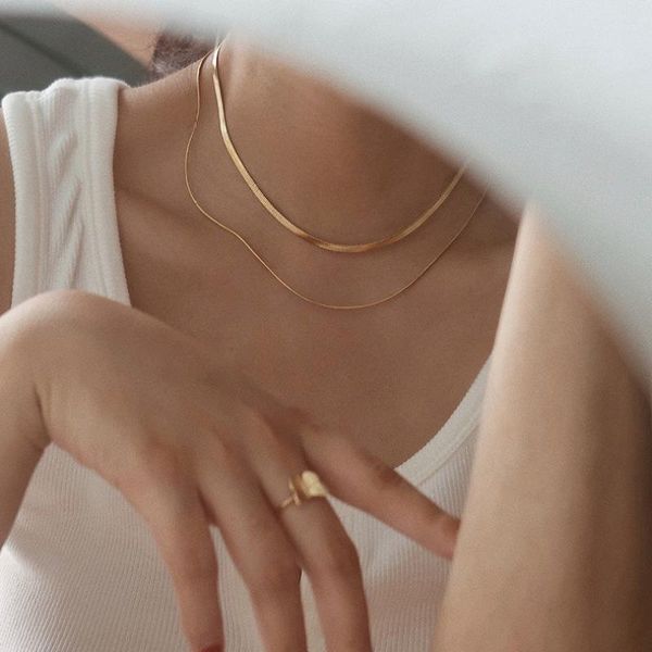 pendant necklaces minimalist titanium steel double layer snake bone chain for women men retro stacking niche blade choker necklace, Silver
pendant necklaces minimalist titanium steel double layer snake bone chain for women men retro stacking niche blade choker necklace, Silver