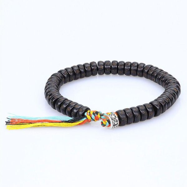 beaded, strands handmade tibetan buddhist braided cotton thread lucky bracelet natural coconut shell beads carved bangle, Black
beaded, strands handmade tibetan buddhist braided cotton thread lucky bracelet natural coconut shell beads carved bangle, Black