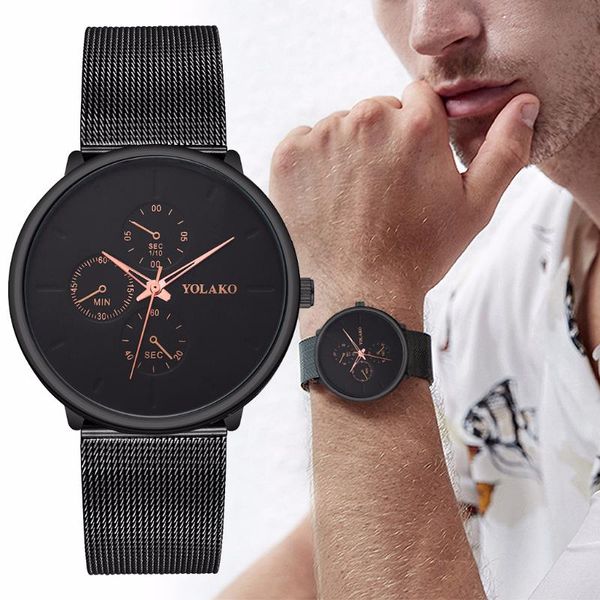 wristwatches yolako brand men black stainless steel mesh belt business watches luxury sport watch gift quartz clock relogio masculino, Slivery;brown
wristwatches yolako brand men black stainless steel mesh belt business watches luxury sport watch gift quartz clock relogio masculino, Slivery;brown