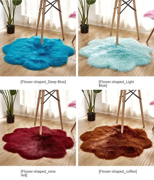 carpets antiskid soft faux fur wool carpet indoor sheepskin rug modern flower-shape mat for living room 3 sizes
carpets antiskid soft faux fur wool carpet indoor sheepskin rug modern flower-shape mat for living room 3 sizes