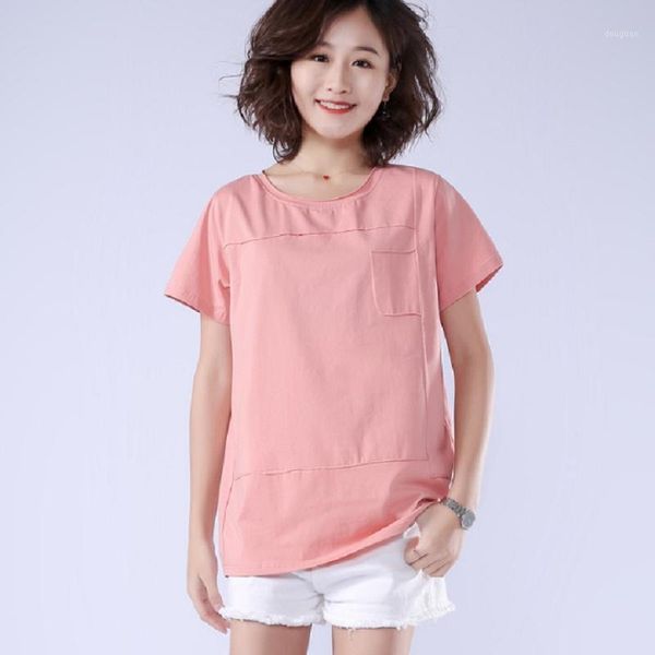 summer korean thin versatile loose cotton t-shirt round neck solid color casual short-sleeved plus size white pink black women's
summer korean thin versatile loose cotton t-shirt round neck solid color casual short-sleeved plus size white pink black women's