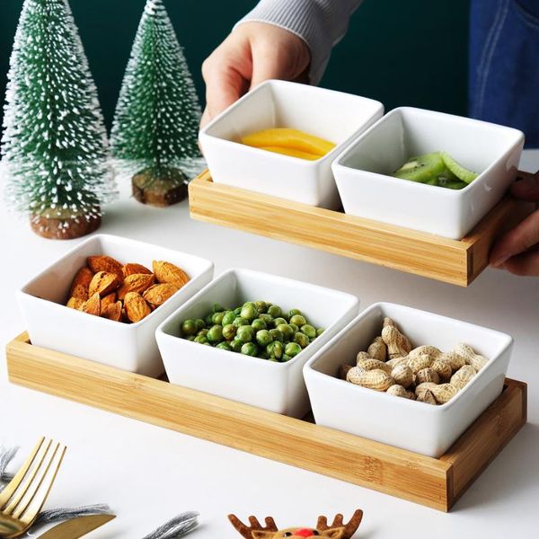 dishes & plates ceramic dessert plate square shape fruit with bamboo and wood tray porcelain cake or candy serving
dishes & plates ceramic dessert plate square shape fruit with bamboo and wood tray porcelain cake or candy serving