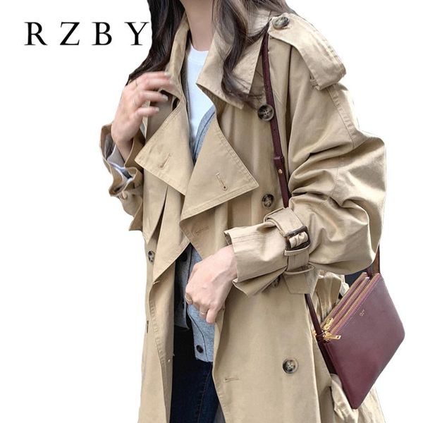 women's trench coats rzby women long coat chic casual overcoat with belt winter fashion double-breasted ladies windbreaker femme, Tan;black
women's trench coats rzby women long coat chic casual overcoat with belt winter fashion double-breasted ladies windbreaker femme, Tan;black
